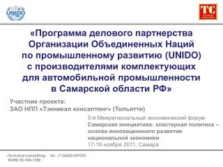 «Программа делового партнерства Организации Объединенных Наций по промышленному развитию (UNIDO)