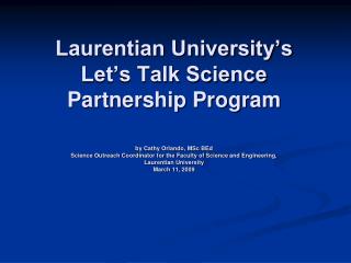 The Let’s Talk Science Partnership Program National Statistics