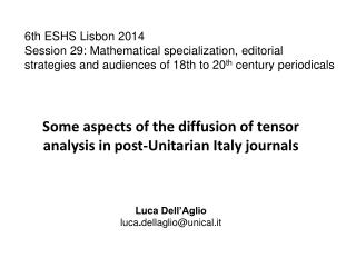 6th ESHS Lisbon 2014