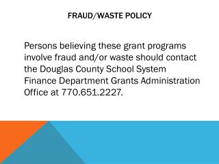Fraud/Waste Policy