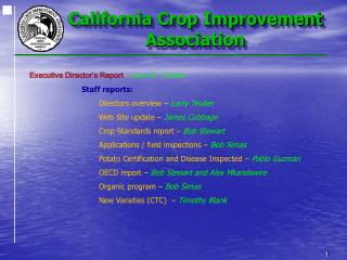 California Crop Improvement Association