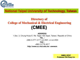 Directory of College of Mechanical &amp; Electrical Engineering (CMEE)
