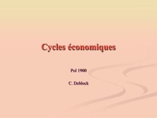 Cycles économiques