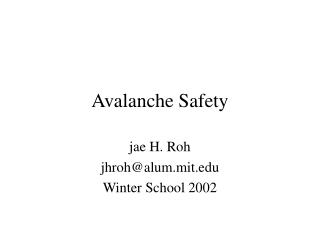 Avalanche Safety