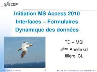Initiation MS Access 2010 Interfaces – Formulaires Dynamique des données