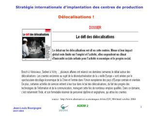 Délocalisations !
