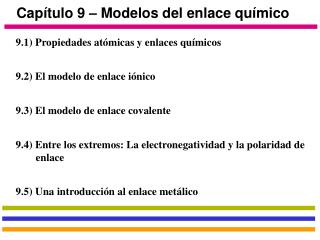 Capítulo 9 – Modelos del enlace químico