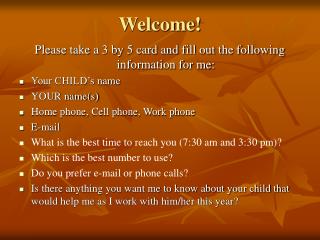 Welcome!