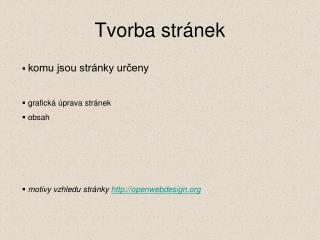 Tvorba stránek