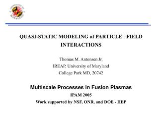 Separation of Scales in Wave - Particle Interactions