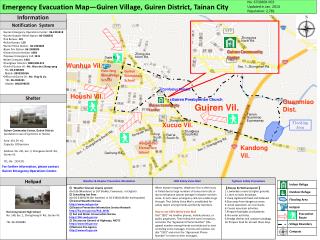 Emergency Evacuation Map—Guiren Village, Guiren District, Tainan City