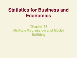 Statistics for Business and Economics