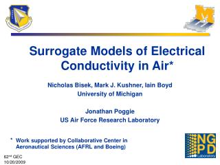 Surrogate Models of Electrical Conductivity in Air*