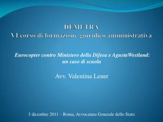 DEMETRA VI corso di formazione giuridico amministrativa