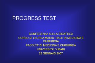 PROGRESS TEST