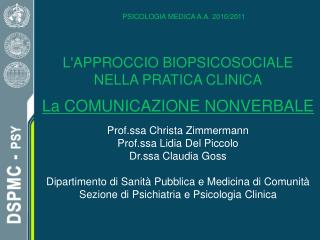 PSICOLOGIA MEDICA A.A. 2010/2011