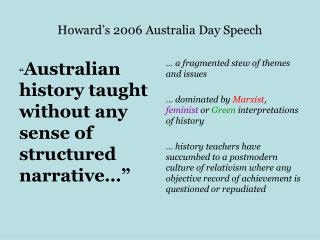 Howard’s 2006 Australia Day Speech