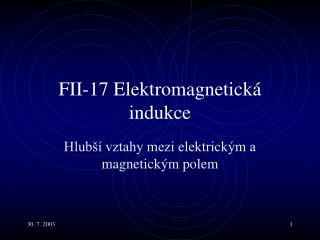 FII-17 Elektromagnetická indukce