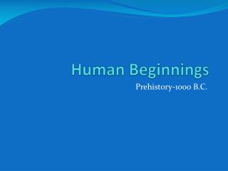 Human Beginnings