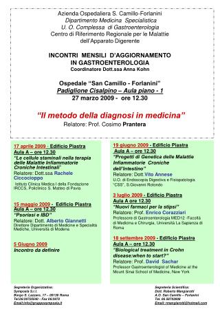 19 giugno 2009 - Edificio Piastra Aula A – ore 12.30