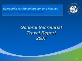Secretariat for Administration and Finance Office of Procurement Services