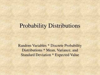 Probability Distributions