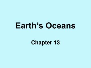 Earth’s Oceans