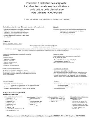 Formation à l’intention des soignants : La prévention des risques de maltraitance