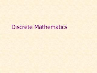 Discrete Mathematics