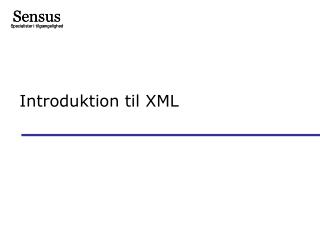 Introduktion til XML