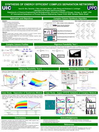 SYNTHESIS OF ENERGY EFFICIENT COMPLEX SEPARATION NETWORKS