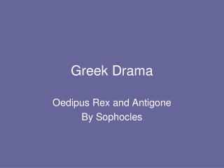 Greek Drama