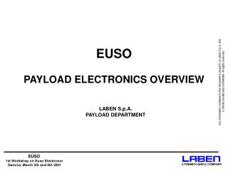 EUSO PAYLOAD ELECTRONICS OVERVIEW