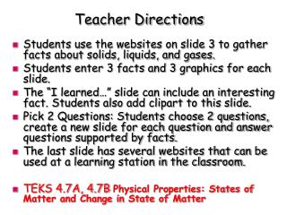 Teacher Directions