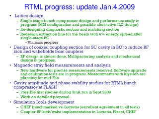 RTML progress: update Jan.4,2009