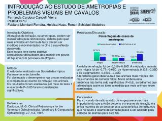 A média de refração foi de -0,319+-0,69D. A média dos animais