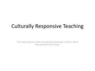 responsive teaching culturally presentation ppt powerpoint