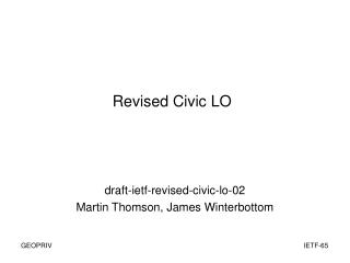 Revised Civic LO