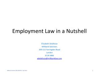 Employment Law in a Nutshell