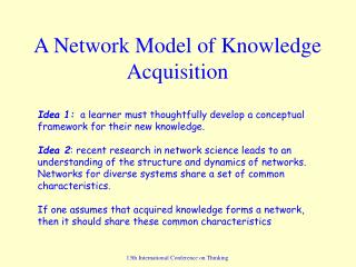 A Network Model of Knowledge Acquisition