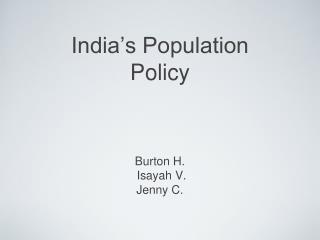 India’s Population Policy