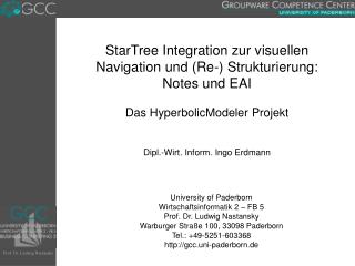 StarTree Integration zur visuellen Navigation und (Re-) Strukturierung: Notes und EAI