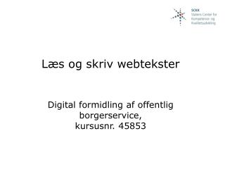 Læs og skriv webtekster