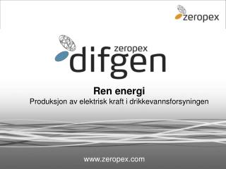 Ren energi Produksjon av elektrisk kraft i drikkevannsforsyningen