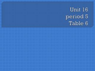 Unit 16 period 5 Table 6