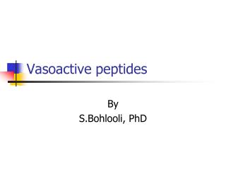 Vasoactive peptides