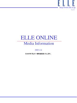 ELLE ONLINE Media Information