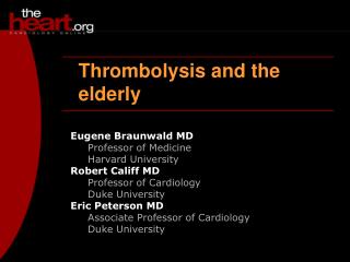 Thrombolysis and the elderly