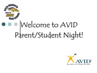 Welcome to AVID Parent/Student Night!