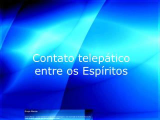 Contato telepático entre os Espíritos